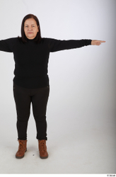 Whole Body Woman T poses Casual Chubby Standing Street photo references